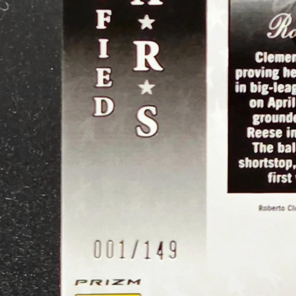 2025 Roberto Clemente Topps Sparkle Certified Stars 001/149 Pittsburgh Pirates - Picture 5 of 6